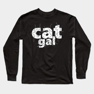 Cat Gal Black Hair Long Sleeve T-Shirt